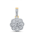 Radiant Love: 10kt Yellow Gold Diamond Cluster Pendant - Splendid Jewellery