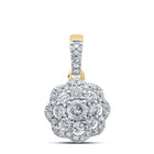 Radiant Love: 10kt Yellow Gold Diamond Cluster Pendant - Splendid Jewellery