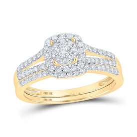 Radiant Love | 10kt Yellow Gold Diamond Embrace Bridal Wedding Ring Band Set 1/2 Cttw | Splendid Jewellery - Splendid Jewellery
