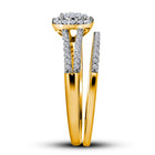 Radiant Love | 10kt Yellow Gold Diamond Embrace Bridal Wedding Ring Band Set 1/2 Cttw | Splendid Jewellery Side View from Splendid Jewellery