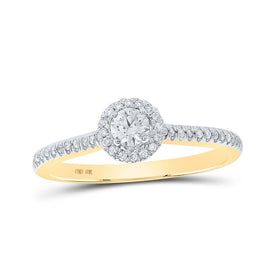 Radiant Love 10kt Yellow Gold Diamond Halo Bridal Wedding Engagement Ring - Splendid Jewellery