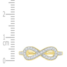 Load image into Gallery viewer, Radiant Love: 10kt Yellow Gold Diamond Heart Infinity Ring product Side View from Splendid Jewellery