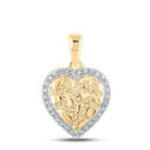 Radiant Love: 10kt Yellow Gold Diamond Heart & Love Symbol Pendant - Splendid Jewellery