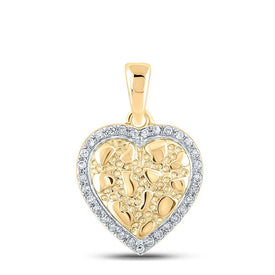 Radiant Love: 10kt Yellow Gold Diamond Heart & Love Symbol Pendant - Splendid Jewellery