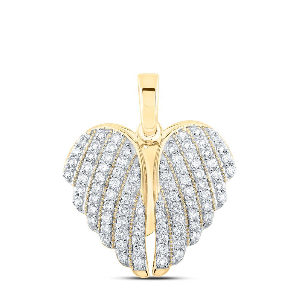 Radiant Love: 10kt Yellow Gold Diamond Heart & Love Symbol Pendant - Splendid Jewellery