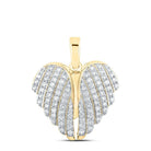 Radiant Love: 10kt Yellow Gold Diamond Heart & Love Symbol Pendant - Splendid Jewellery