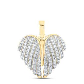Radiant Love: 10kt Yellow Gold Diamond Heart & Love Symbol Pendant - Splendid Jewellery