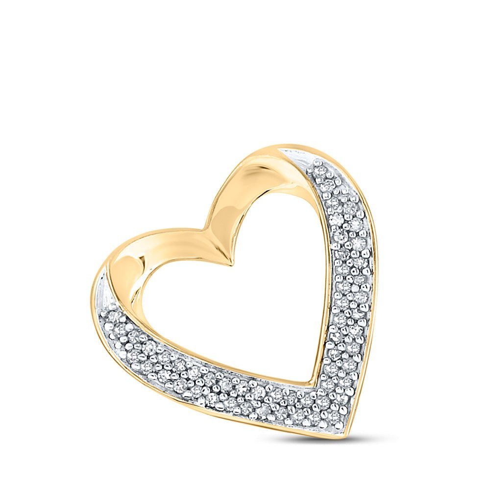 Radiant Love: 10kt Yellow Gold Diamond Heart & Love Symbol Pendant - Splendid Jewellery