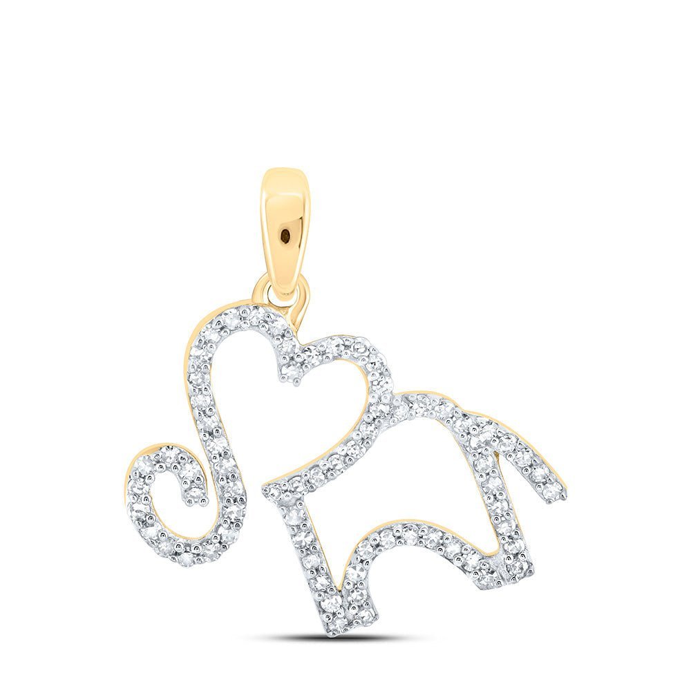 Radiant Love: 10kt Yellow Gold Diamond Heart & Love Symbol Pendant - Splendid Jewellery