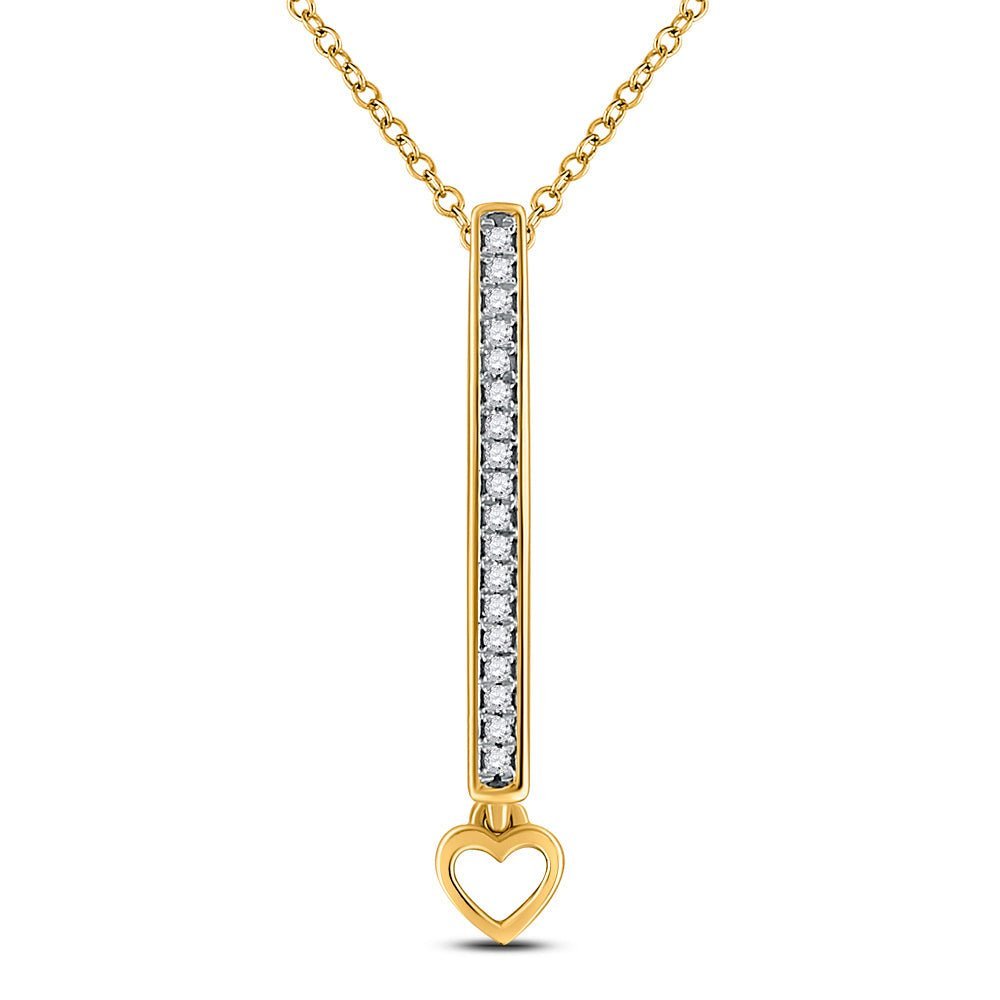 Radiant Love: 10kt Yellow Gold Diamond Heart & Love Symbol Pendant - Splendid Jewellery