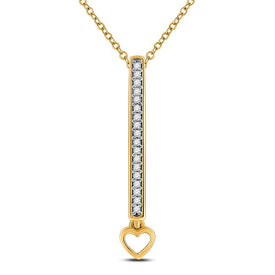 Radiant Love: 10kt Yellow Gold Diamond Heart & Love Symbol Pendant - Splendid Jewellery