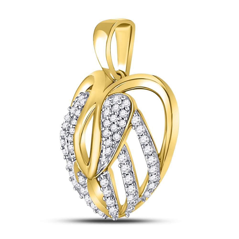 Radiant Love: 10kt Yellow Gold Diamond Heart Open Strand Pendant - Splendid Jewellery