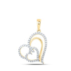 Radiant Love: 10kt Yellow Gold Diamond Heart Pendant - Splendid Jewellery