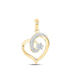 Radiant Love: 10kt Yellow Gold Diamond Heart Pendant - Splendid Jewellery