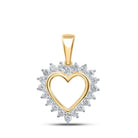 Radiant Love: 10kt Yellow Gold Diamond Heart Pendant - Splendid Jewellery