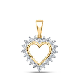 Radiant Love: 10kt Yellow Gold Diamond Heart Pendant - Splendid Jewellery