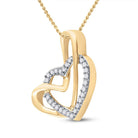 Radiant Love: 10kt Yellow Gold Diamond Heart Pendant - Splendid Jewellery