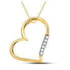 Radiant Love: 10kt Yellow Gold Diamond Heart Pendant - Splendid Jewellery