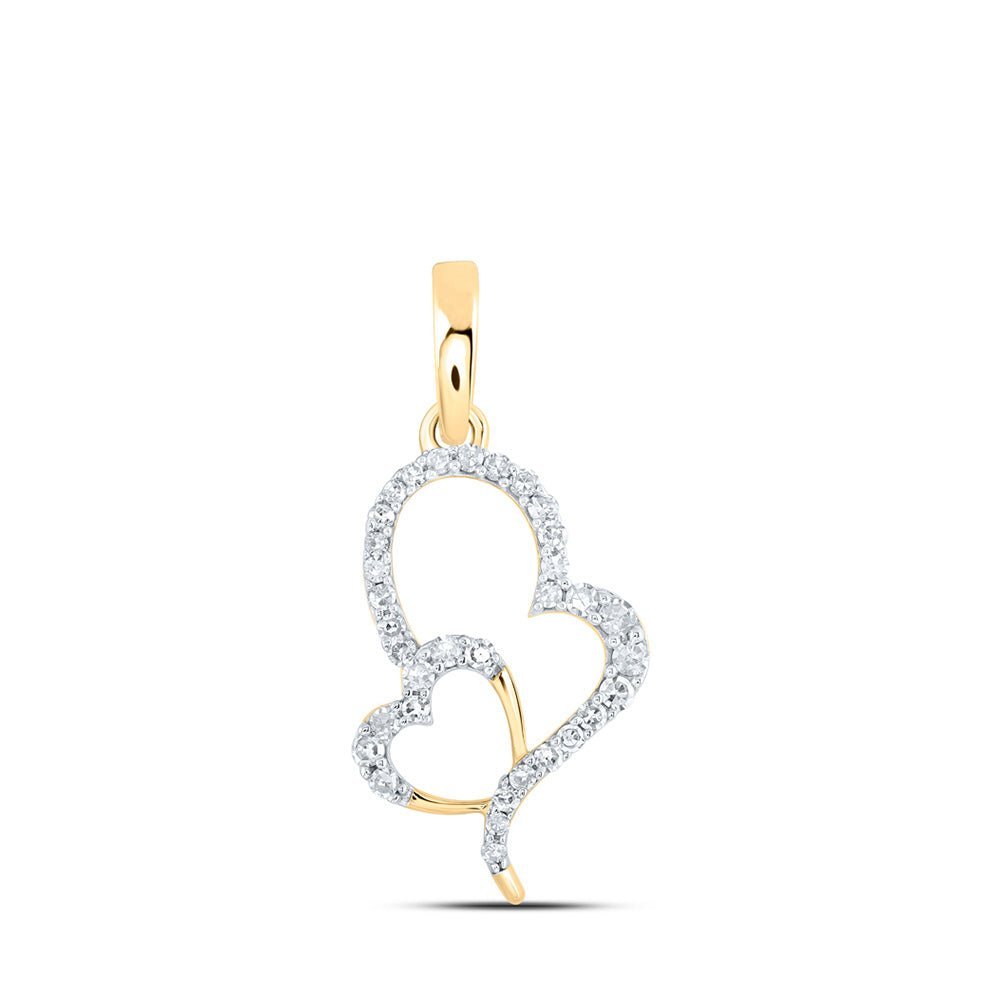 Radiant Love: 10kt Yellow Gold Diamond Heart Pendant - Splendid Jewellery
