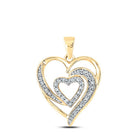 Radiant Love: 10kt Yellow Gold Diamond Heart Pendant - Splendid Jewellery