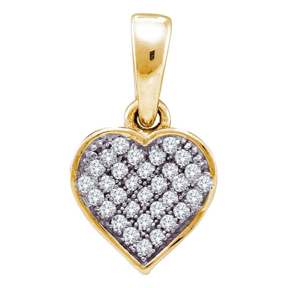 Radiant Love: 10kt Yellow Gold Diamond Heart Pendant - Splendid Jewellery