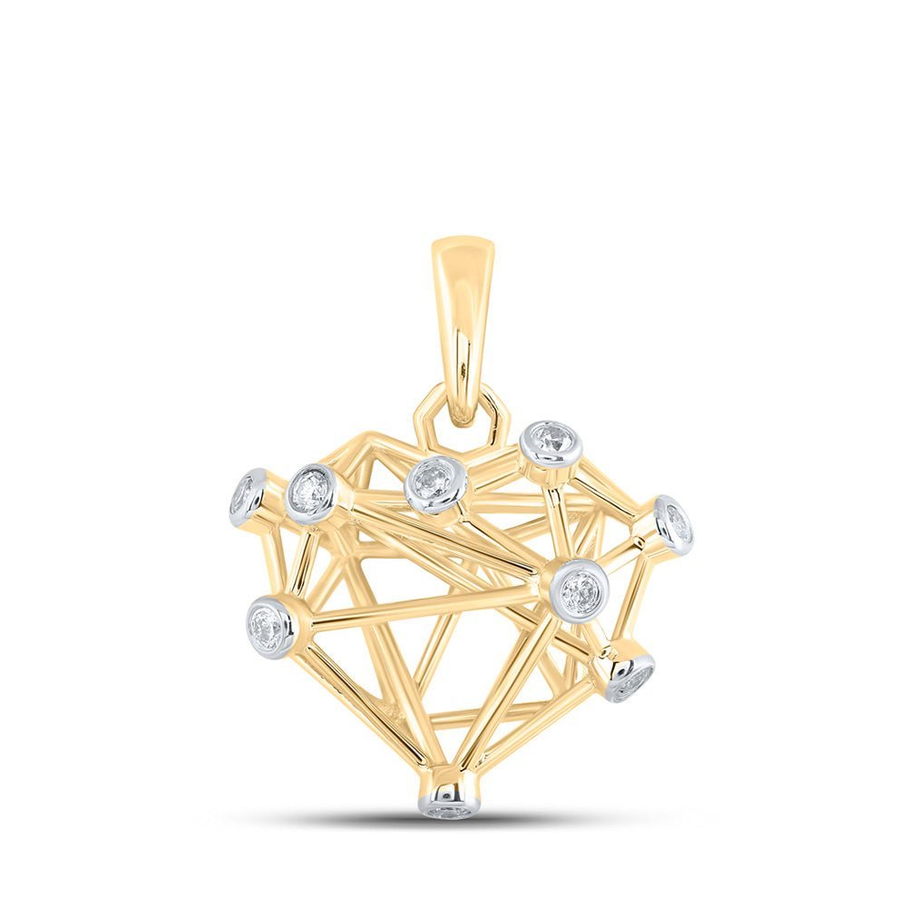 Radiant Love: 10kt Yellow Gold Diamond Heart Pendant - Splendid Jewellery