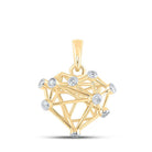 Radiant Love: 10kt Yellow Gold Diamond Heart Pendant - Splendid Jewellery