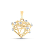 Radiant Love: 10kt Yellow Gold Diamond Heart Pendant - Splendid Jewellery