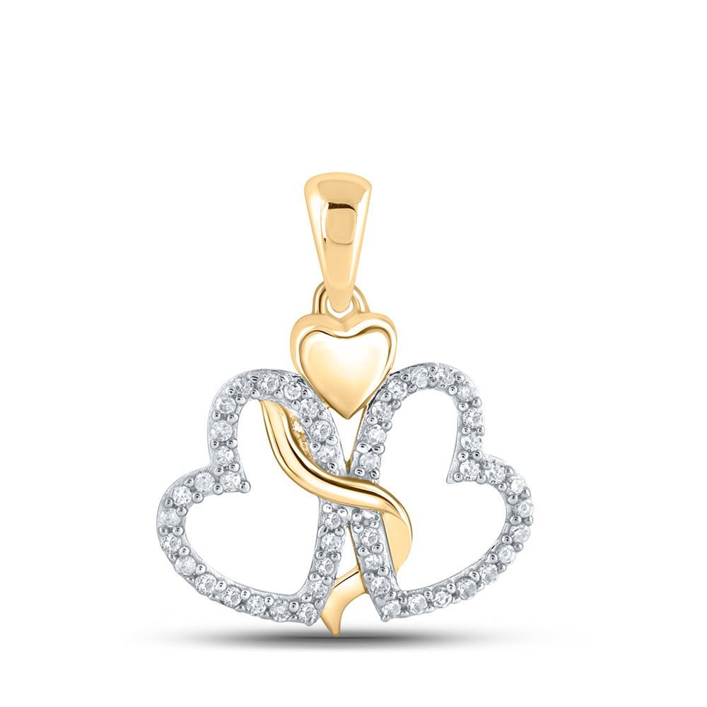 Radiant Love: 10kt Yellow Gold Diamond Heart Pendant - Splendid Jewellery