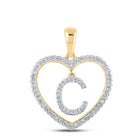 Radiant Love: 10kt Yellow Gold Diamond Initial Heart Pendant - Splendid Jewellery