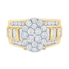 Load image into Gallery viewer, Radiant Love 10kt Yellow Gold Diamond Oval Bridal Wedding Engagement Ring product Top View from Splendid Jewellery