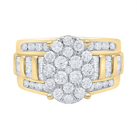 Radiant Love 10kt Yellow Gold Diamond Oval Bridal Wedding Engagement Ring product Top View from Splendid Jewellery