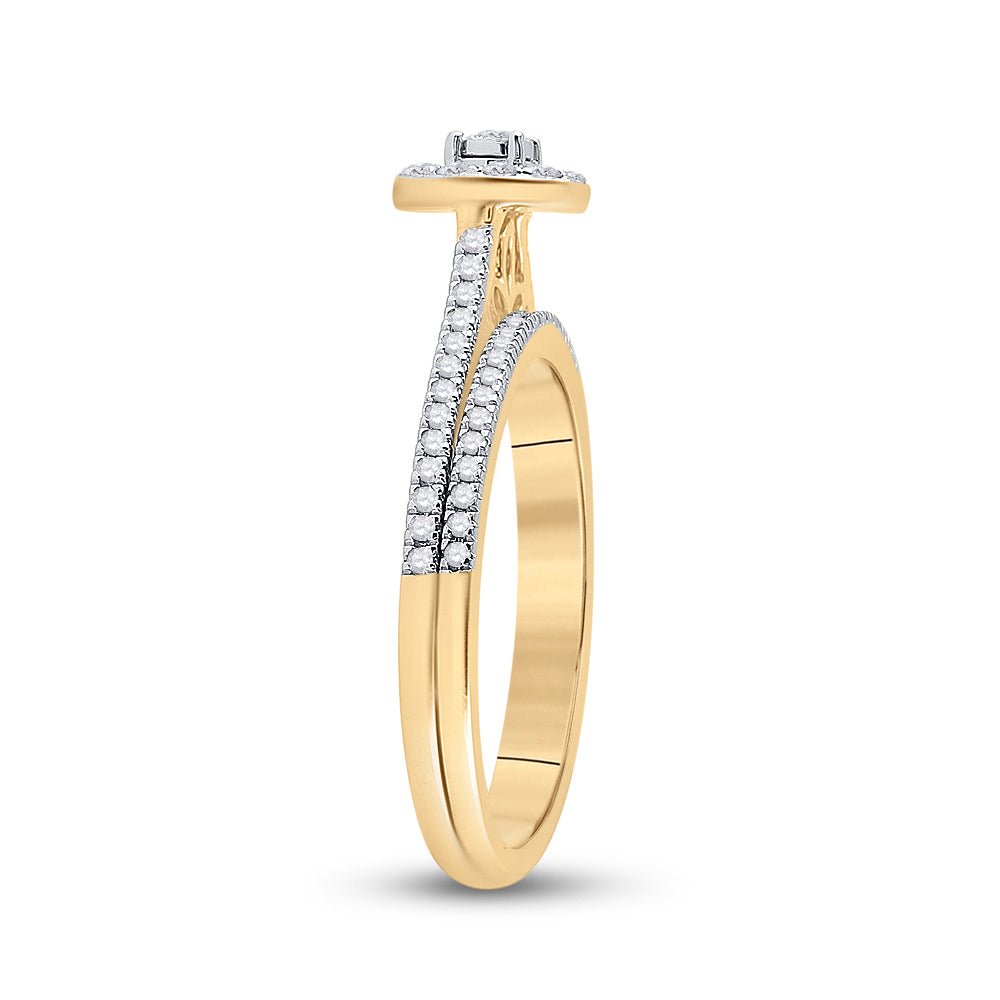 Radiant Love | 10kt Yellow Gold Diamond Oval Bridal Wedding Ring Band Set 1/3 Cttw | Splendid Jewellery - Splendid Jewellery