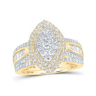 Radiant Love 10kt Yellow Gold Diamond Oval Bridal Wedding Ring Band Set - Splendid Jewellery