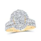 Radiant Love 10kt Yellow Gold Diamond Oval Bridal Wedding Ring Band Set - Splendid Jewellery