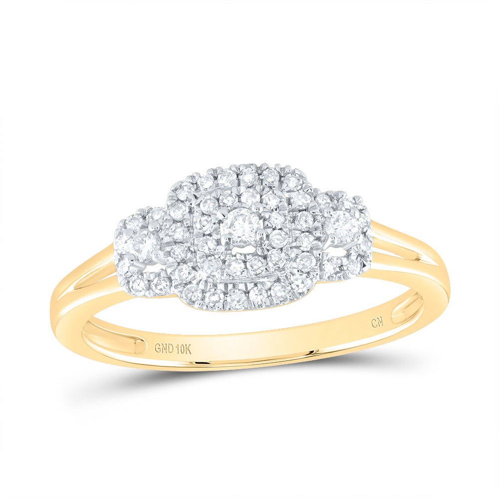 Radiant Love 10kt Yellow Gold Diamond Solitaire Bridal Wedding Ring - Splendid Jewellery