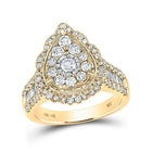 Radiant Love | 10kt Yellow Gold Diamond Teardrop Bridal Wedding Ring - Splendid Jewellery