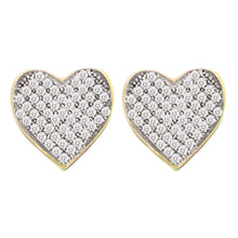Load image into Gallery viewer, Radiant Love: 10kt Yellow Gold Heart Cluster Diamond Earrings - Splendid Jewellery