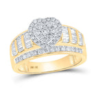 Radiant Love: 10kt Yellow Gold Heart Diamond Bridal Wedding Ring - Splendid Jewellery