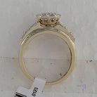Radiant Love: 10kt Yellow Gold Heart Diamond Bridal Wedding Ring - Splendid Jewellery
