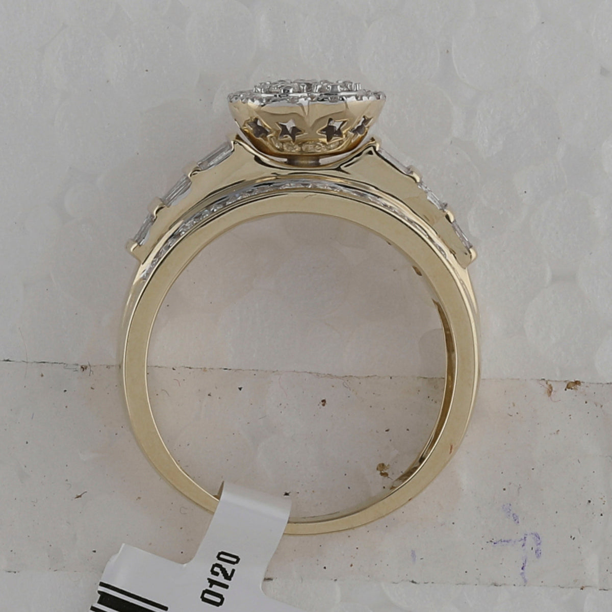 Radiant Love: 10kt Yellow Gold Heart Diamond Bridal Wedding Ring - Splendid Jewellery