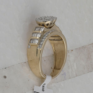 Radiant Love: 10kt Yellow Gold Heart Diamond Bridal Wedding Ring - Splendid Jewellery