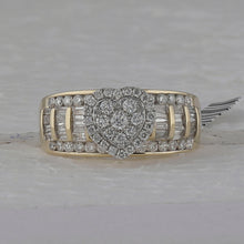 Load image into Gallery viewer, Radiant Love: 10kt Yellow Gold Heart Diamond Bridal Wedding Ring - Splendid Jewellery