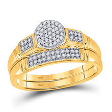 Load image into Gallery viewer, Radiant Love 10kt Yellow Gold His Hers Diamond Cluster Wedding Set - Splendid Jewellery