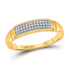 Radiant Love 10kt Yellow Gold His Hers Diamond Cluster Wedding Set Side view from the 10Kt Yellow Gold His Hers Round Diamond Cluster Matching Wedding Set 1 3 Cttwpin15445 collection by Splendid Jewellery