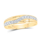 Radiant Love: 10kt Yellow Gold His Hers Round Diamond Cluster Matching Wedding Set 1-1/4 Cttw Side view from the 10Kt Yellow Gold His Hers Round Diamond Cluster Matching Wedding Set 1 1 4 Cttwpin213533 collection by Splendid Jewellery