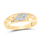 Radiant Love: 10kt Yellow Gold His Hers Round Diamond Cluster Matching Wedding Set 1/2 Cttw - Splendid Jewellery