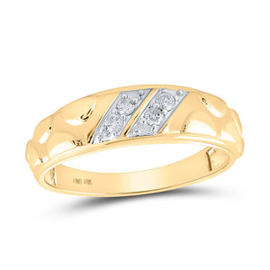 Radiant Love: 10kt Yellow Gold His Hers Round Diamond Cluster Matching Wedding Set 1/2 Cttw - Splendid Jewellery