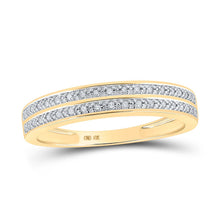 Load image into Gallery viewer, Radiant Love: 10kt Yellow Gold His Hers Round Diamond Cluster Matching Wedding Set 3/8 Cttw Side view from the 10Kt Yellow Gold His Hers Round Diamond Cluster Matching Wedding Set 1 2 Cttwpin212183 collection by Splendid Jewellery