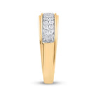 Radiant Love 10kt Yellow Gold His Hers Round Diamond Cluster Matching Wedding Set - Splendid Jewellery